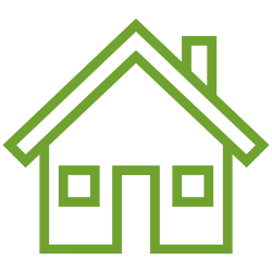 green illustration of a house