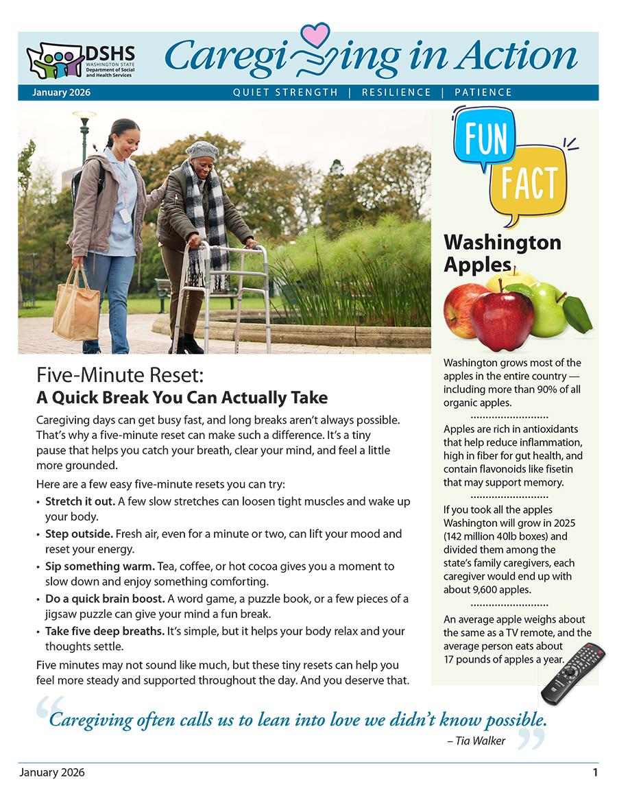 Caregiving in Action NL Thumbnail. Decorative Use Only.