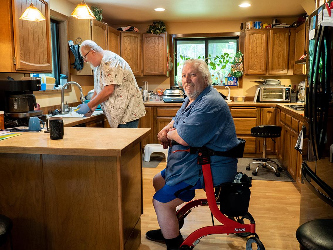 Caregiver with client in Kitchen