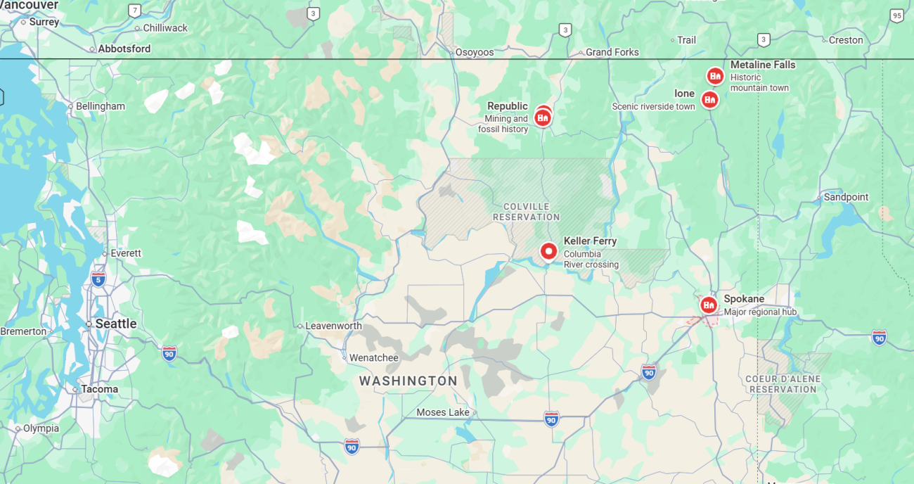 Map of the cities Julie visited.