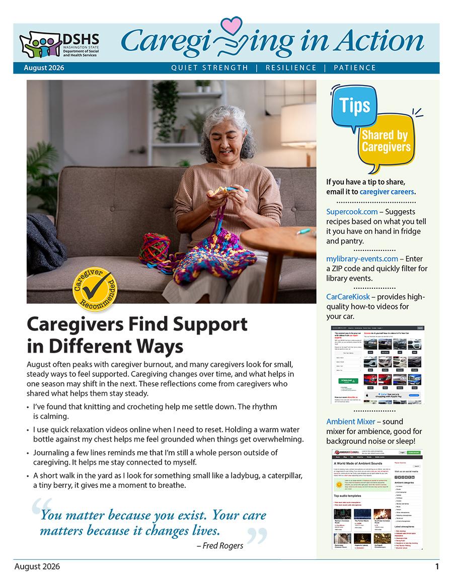 Thumbnail of the August Newsletter page 1.